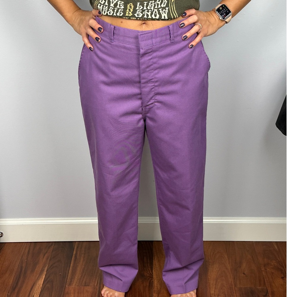 Vintage Cheeno Purple High Rise Pants 90s Straight Leg Bold Retro Trousers 30x30